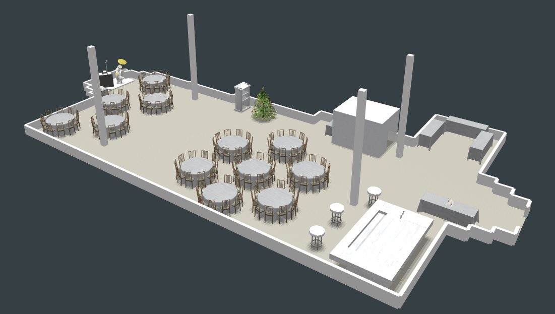 Example BH600 Diagram 3D | Sunrise Banquet Hall & Event Center