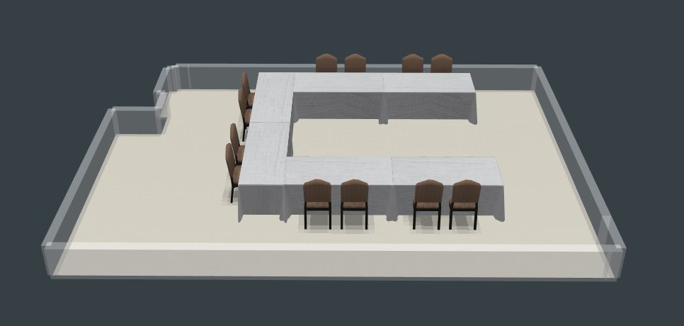 Example Hyatt Diagram 3D | Sunrise Banquet Hall & Event Center