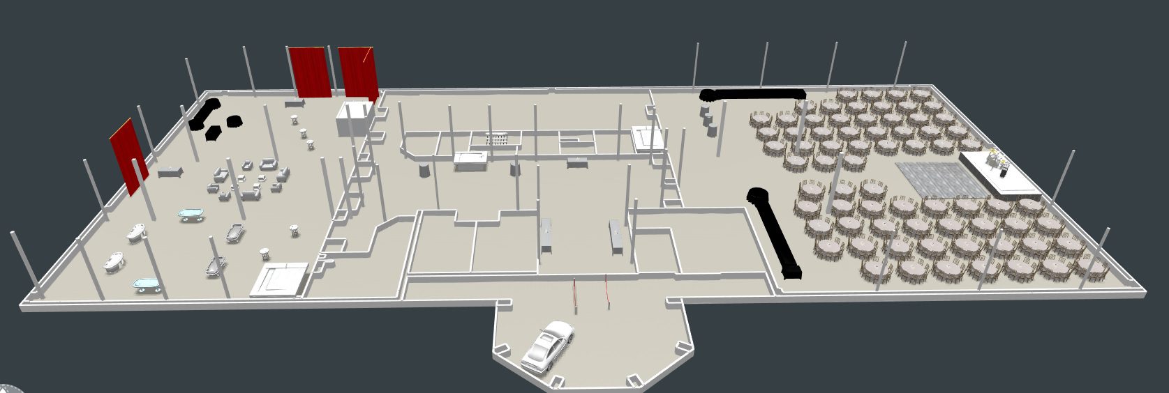 Full Building Example 3D | Sunrise Banquet Hall & Event Center